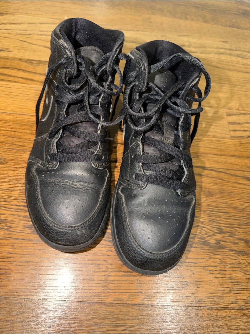 Kids Black High-Top Lace-Up Sneakers